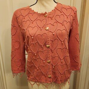 Designer Valentine Sweater- Michael Simon -Pink Hearts